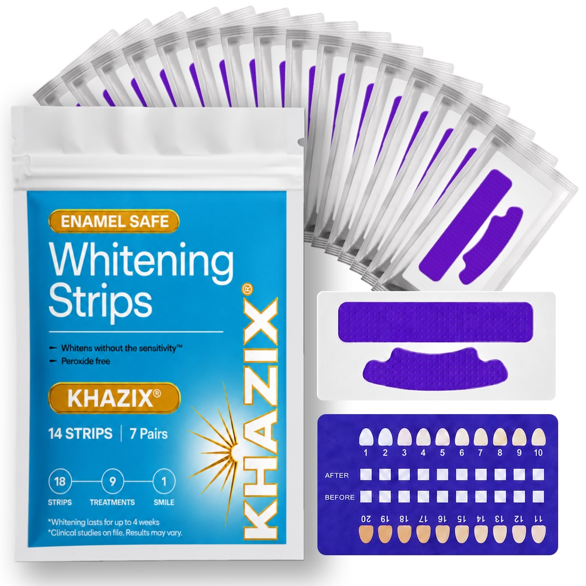 Teeth Whitening Strips Crest - 7 çift Diş Beyazlatma Şeritleri, Daha