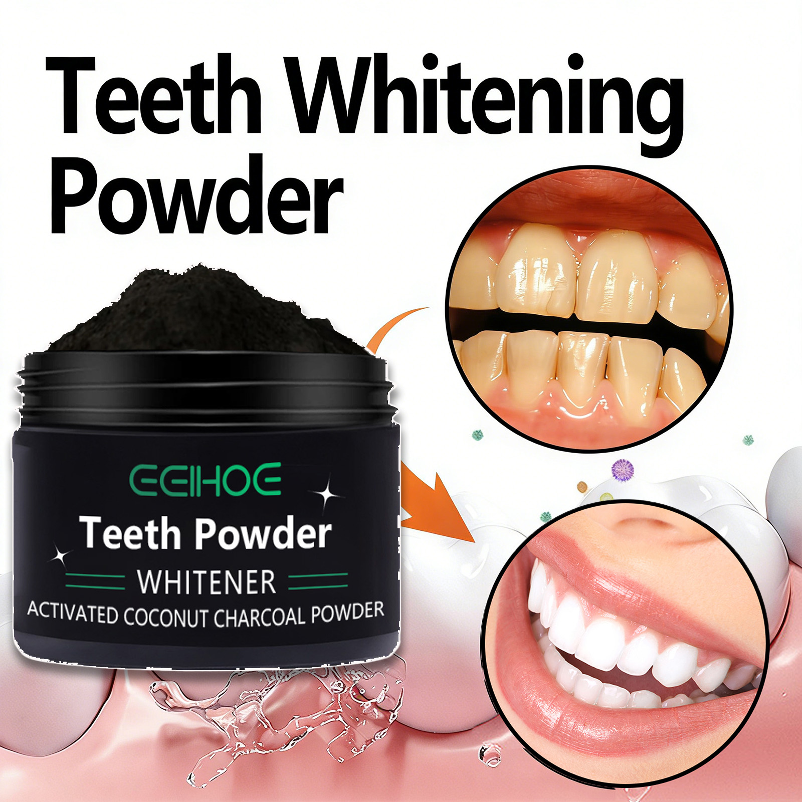 Teeth Whitening With Baking Soda - Doğal Diş Beyazlatıcı Toz, Sarı Dişler