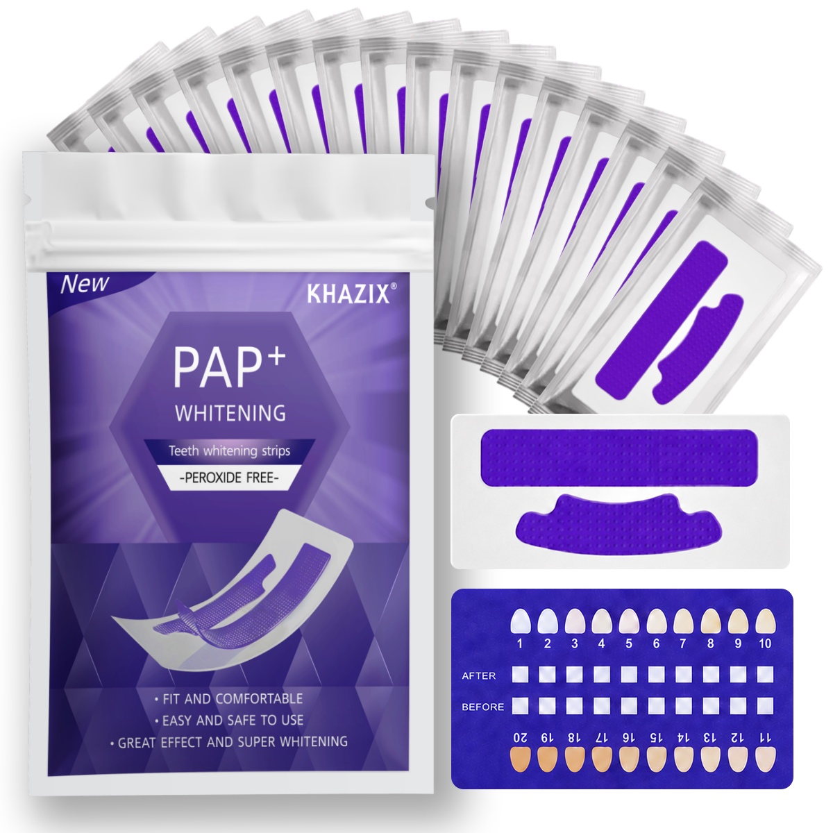 Teeth Whitening Strips Crest - 7 çift Diş Beyazlatma Şeritleri, Daha